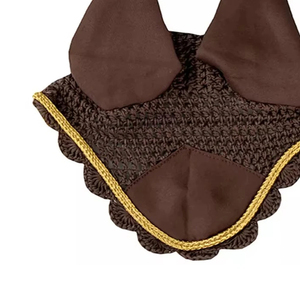 Gorro lavable de algodón para caballo, transpirable, con cubre orejas de ganchillo, diseño ligero, fabricado en Pakistán, cómodo para el caballo. - Product Image 4