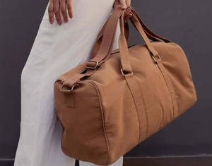 Unisex Vintage Genuine <b>Leather</b> Duffel <b>Bag</b> Large Capacity 36-55L Zipper Closure Travel Weekender <b>Soft</b> Handle Tan Color - Product Image 1