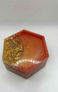 Ensemble de sous-verres en résine époxy personnalisés en gros, résistants à la chaleur, avec support, fabricant OEM ODM - Product Image 4