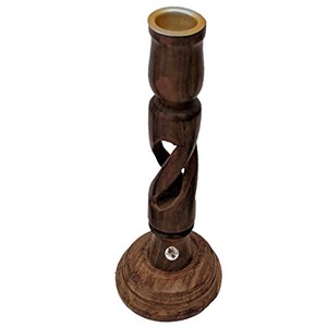 Portavelas de madera de Sheesham Aqdus Saleem con incrustaciones de latón - Decoración artesanal para el hogar para bodas y festividades - Product Image 6