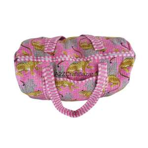 Bolsa de Lona Acolchada Hecha a Mano en India, 100% Algodón Puro, Estilo Boho, para Yoga y Gimnasia, con Estampado a Bloque, Bolsa de Lona Grande - Product Image 4