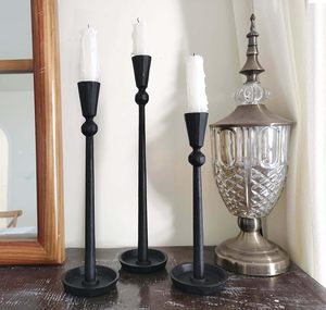 Modern Black Iron Taper Candle Holder Set Decorative <b>Tall</b> Metal <b>Candlestick</b> Stand Nordic Table Centerpiece for Home Wedding item - Product Image 3