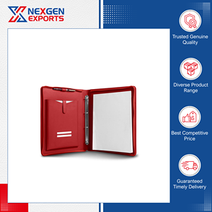 Nexgen Exports Superior Quality Luxurious Style PU Leather Zipper Padfolio Ring <b>Binder</b> <b>Folder</b> Model Ring <b>Binder</b>-24 Accept - Product Image 3