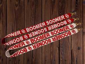 Boomer Sooner Embroidered <b>Lanyard</b> Red White <b>Polyester</b> Durable Souvenir Accessory - Product Image 4