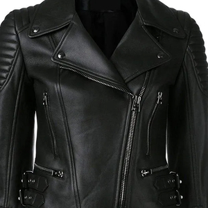 Blouson aviateur en cuir véritable marron REBA SPORTS IMPEX pour femme, manches longues, col montant, simple boutonnage, respirant, fermeture éclair. - Product Image 6