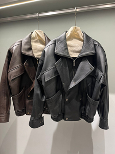 Nouvelle Veste Femme Hiver 2026 Coupe Slim en Similicuir PU Effet Peau de Mouton Séchage Rapide Style Européen et Américain Imprimée Tendance Transfrontalière - Product Image 1