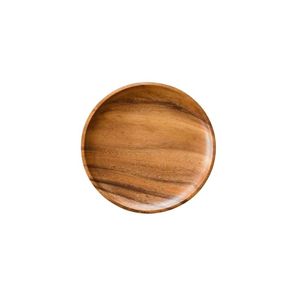 Assiette en bois jetable écologique, assiette ronde en bois massif artisanale avec un design moderne - Product Image 1