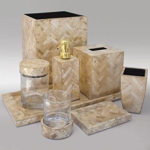 Hermosos accesorios de baño de nácar, estilo antiguo, juego de tocador hecho a mano, artículos decorativos de lujo para el hogar y hotel. - Product Image 6