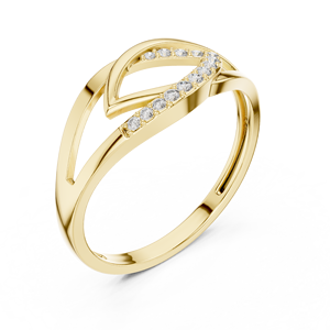 Anillos de oro macizo de 14k para mujer con diseño minimalista de diamantes de corte redondo y tallo dividido, ideales para regalo, compromiso, aniversario o boda. - Product Image 1