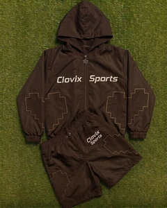 CLOVIX SPORTS Men Fashion Windbreaker Set <b>Zipper</b> <b>Jacket</b> with Shorts Lightweight Sportswear Tracksuit - Product Image 6