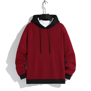 Sudadera con capucha de forro polar para hombre, lisa, de dos tonos, estilo casual urbano, para entrenamiento, venta al por mayor - Product Image 6