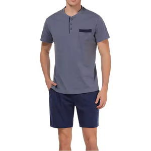 Ensemble de sport d'été 2026 100 % coton pour homme : T-shirt imprimé et short assorti, grandes tailles, respirant, bicolore - Product Image 6