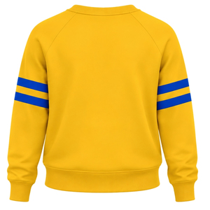 <b>Yellow</b> Women's Crew Neck Sweatshirt White Greek Letter 1922 Graphic Blue Double Sleeve Stripes Long Sleeve Casual Collegiate <b>Top</b> - Product Image 5