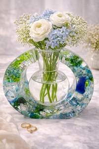 Unique Resin Flower <b>Vase</b> Handmade Decorative Craft For Restaurant Reception And Hotel Lobby Display - Product Image 3