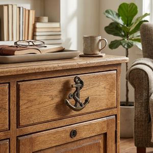Poignée de tiroir vintage en fonte en forme d'ancre |   Poignée de porte de placard nautique |   Décoration de meubles de style marin rustique - Product Image 3
