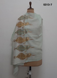 100% <b>Wool</b> With Fine Embroidery <b>Shawls</b> Or Scarf - Product Image 6
