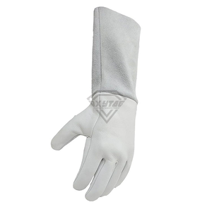 Professional White Genuine Leather Welding <b>Gloves</b> Heavy Duty Industrial Safety Protective Gauntlet <b>Long</b> Cuff Work <b>Glove</b> Durable - Product Image 2