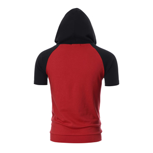 Sudadera con capucha ligera de manga corta con cremallera y logotipo personalizado para hombre, top deportivo con cremallera para gimnasio, ropa deportiva atlética con capucha para correr - Product Image 2