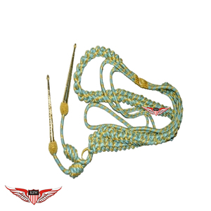 Golden Blue <b>Braided</b> Metallic <b>Cord</b> Aiguillette Gold Leading Aiguillette Dress Shoulder <b>Cord</b> - Product Image 1