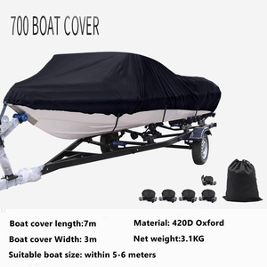 Bâche de protection robuste <span class=keywords><strong>pour</strong></span> <span class=keywords><strong>bateau</strong></span> marin en <span class=keywords><strong>toile</strong></span> polyester 600D, imperméable et pare-soleil, accessoire de navigation <span class=keywords><strong>pour</strong></span> yacht, abri <span class=keywords><strong>pour</strong></span> <span class=keywords><strong>bateau</strong></span> rapide à coque en V - Product Image 4