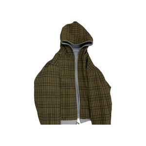 Sudadera con capucha de invierno extragrande reversible con cremallera para hombre, holgada, informal, de lujo, de diseñador, con apliques, forro polar, bordado de toalla, lavado enzimático - Product Image 1