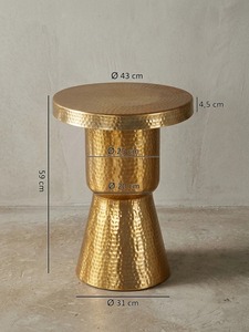 Mesa de Centro Redonda Moderna con Acabado Martillado, 43 cm de Diámetro, Muebles Contemporáneos para Sala de Estar - Product Image 1