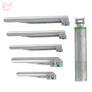 Ensemble de laryngoscopes à fibres optiques médicaux en acier inoxydable, 5 lames courbées Macintosh, intubation anesthésique, étui à fermeture éclair - Product Image 3