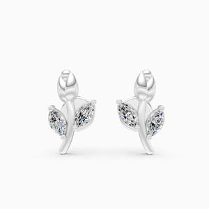 Boucles d'oreilles clous en diamant rose cultivé en laboratoire de 0,16 ct en or jaune, blanc et rose 9 carats - Product Image 2