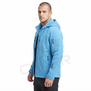charr industries Soft Shell <b>Fleece</b> <b>Lined</b> Hooded <b>Jacket</b> Rip Stop outdoor wear Waterproof Zipper Hiking Windbreak <b>jackets</b> - Product Image 3