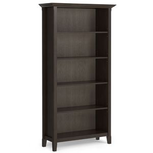Amherst 36-Inch <b>Solid</b> <b>Wood</b> 5 Shelf <b>Bookcase</b> Hickory Brown - Product Image 1