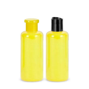 120ml 4oz PET <b>Plastic</b> Yellow Squeeze Bottle Custom Screen Printed Cosmetic Packaging Cleanser Screw Lotion Body Cream Hair Oil - Product Image 1