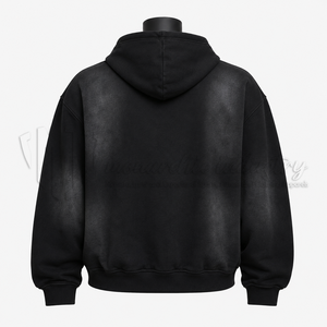 Sweat à capuche noir délavé pour homme, coupe oversize, style streetwear, en molleton, personnalisable, fabricant de sweats à capuche vierges - Product Image 2