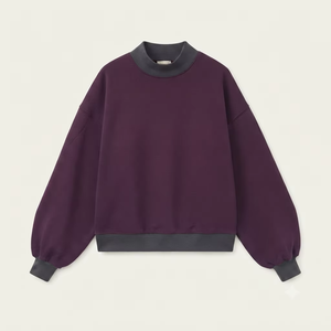 Women's <b>Red</b> Oversized Crew Neck <b>Sequined</b> Printed Drop-shoulder Long Sleeve Streetwear Sweatshirt Polyester/Cotton Knitted Front - Product Image 1