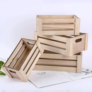 Hot <b>Sale</b> Vintage Style <b>Wooden</b> Fruit <b>Crates</b> Basket Wholesale Price High Quality Wood Boxes and Storage Baskets - Product Image 3