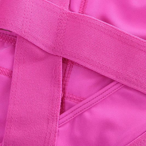 Sujetador deportivo para mujer, espalda cruzada, sin aros, transpirable, poliéster y elastano, copa completa, deportivo, para todas las estaciones, rosa - Product Image 6