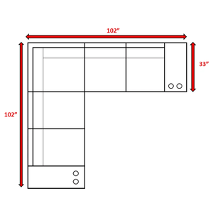 Sofá Seccional de Mimbre Reversible para Exteriores de 102 Pulgadas de Ancho con Cojines, Muebles de Patio Completamente Ensamblados - Product Image 5