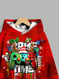 <b>Mens</b> <b>Red</b> Christmas Gaming <b>Hoodie</b> Custom Graphic Print Pullover Sweatshirt Custom <b>Mens</b> Christmas <b>Hoodie</b> <b>Red</b> Gaming Graphic Prin - Product Image 4
