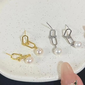 S925 Silver Freshwater <b>Edison</b> Pearl Dangle Earrings Luxury Fashion with Natural Mother Pearl Shell Inlay Strong <b>Light</b> Infection - Product Image 2