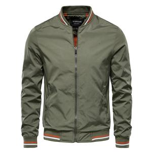Chaqueta Bomber de Primavera/Otoño para Hombre, 100% Poliéster, Informal, con Cierre, Forro en Contraste, Cuello Alto, Puños Acanalados - Product Image 1