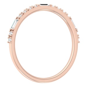 Baguette 10K 14K 18K สีเหลืองทองตั้งอยู่ง่ามครึ่งนิรันดร์งานแต่งงานแหวนสำหรับผู้หญิงที่สมบูรณ์แบบสำหรับเครื่องประดับแฟชั่น - Product Image 4