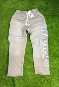 Custom Made Streetwear Flared Cotton Fleece Sweatpants Men's Embroidery Logo Staked <b>Trouser</b> for Men - Product Image 1