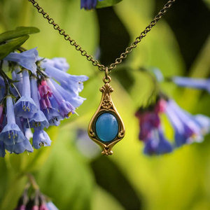 Collier pendentif en laiton artisanal avec pierre verte, style vintage, bijoux ethniques bohèmes, bijoux en laiton faits à la main, cadeau pour femmes - Product Image 3