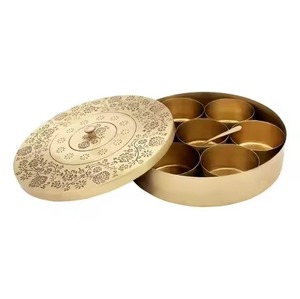 Premium Cooking Storage Metal Spice <b>Box</b> <b>Masala</b> Organizer with Compartments for Herbs Seasoning - Product Image 3