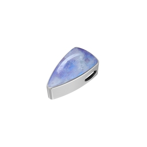 Premium Silver Plated Fine Classic 925 Silver Slider Purple Moonstone Mix Shapes Spring <b>Lock</b> <b>Cable</b> Chain Bezel Setting Pack 6 - Product Image 1