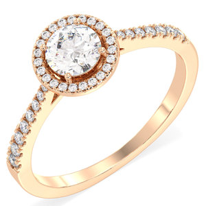 Bague de fiançailles REYES, design original, argent sterling 925, coupe ronde, 1 carat, moissanite certifiée GRA, bijoux fins de luxe pour mariage - Product Image 2