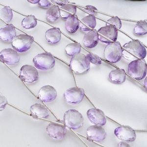 Cuentas facetadas de amatista natural de 8 pulgadas, cuentas facetadas de amatista natural para la elaboración de joyería fina, piedra preciosa - Product Image 1