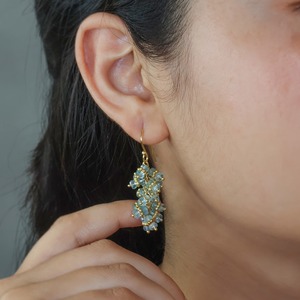 ต่างหูห้อย Tanzanite สีน้ำเงิน ชุบทอง 14K ประดับลูกปัดเหลี่ยมเพชรพลอย ต่างหูแบบห้อยทำมือ งานลวดพัน สำหรับผู้หญิง - Product Image 5