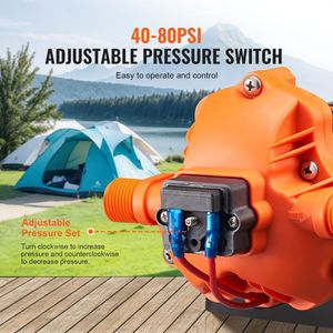 Pompa a Diaframma 12V DC 1.8 GPM a 3 Camere per Acqua Marina con Interruttore Automatico di Pressione Regolabile 40-100 PSI - Product Image 3