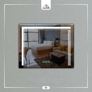Miroir LED design à interrupteur tactile avec connexion Bluetooth et fonction anti-buée, design mural sans cadre, décoration artistique - Product Image 3