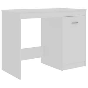Escritorio de Computadora Rectangular Blanco Moderno, Compacto, de Madera Sintética con Diseño Contemporáneo - Product Image 2